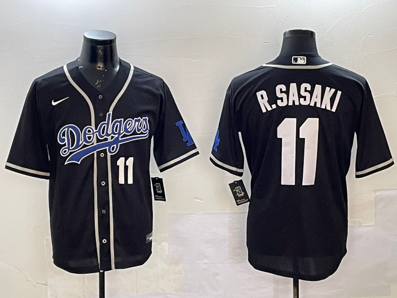 Men Los Angeles Dodgers 11 R Sasaki black 2025 MLB nike jersey style 5